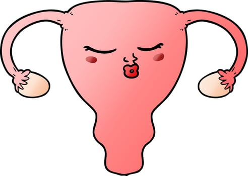cartoon uterus character vector