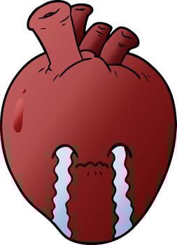 cartoon red heart vector