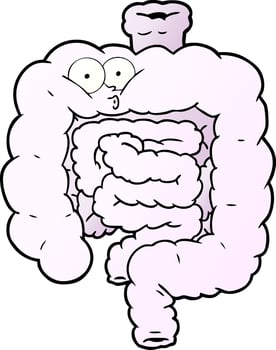 cartoon surprised intestines vector