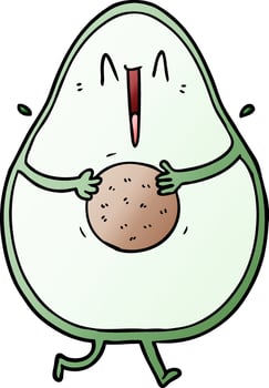 happy cartoon avocado laughing vector