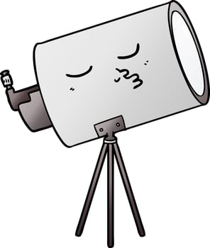 cartoon telescope with face vector