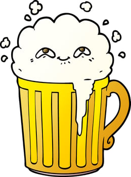 happy cartoon mug of beer vector