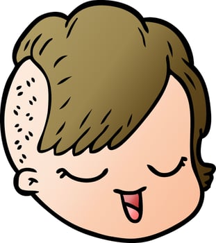 cartoon female face vector