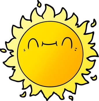 happy cartoon sun vector