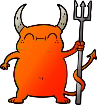 cartoon little devil vector