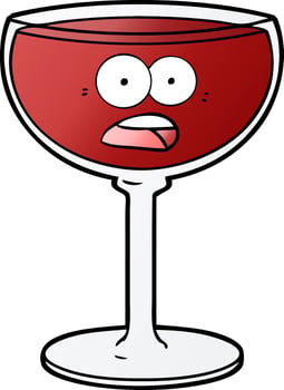 cartoon glass of wine vector