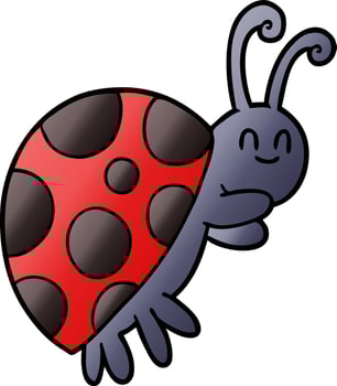 cute cartoon ladybug vector