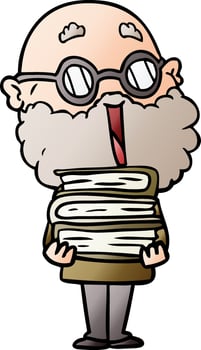 cartoon joyful man with beard vector