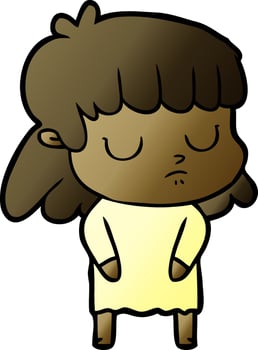 cartoon indifferent woman vector
