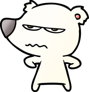 angry bear polar cartoon vector