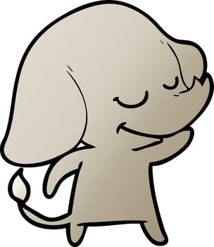 cartoon smiling elephant vector