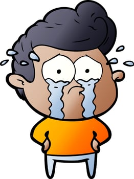 cartoon crying man vector