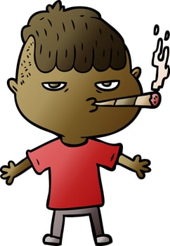 cartoon man smoking vector