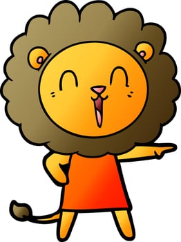 laughing lion cartoon vector
