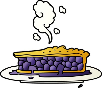 cartoon blueberry pie vector
