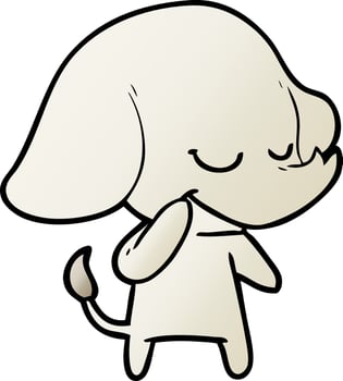 cartoon smiling elephant vector