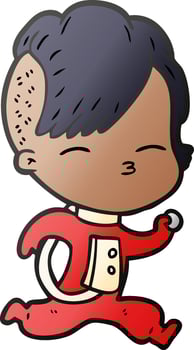 cartoon girl in space suit vector