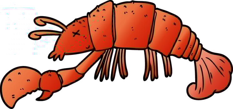 cartoon red lobster vector