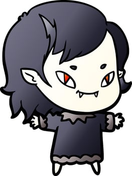cartoon friendly vampire girl vector