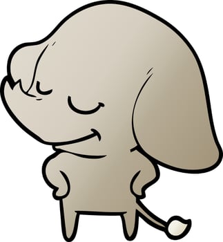 cartoon smiling elephant vector