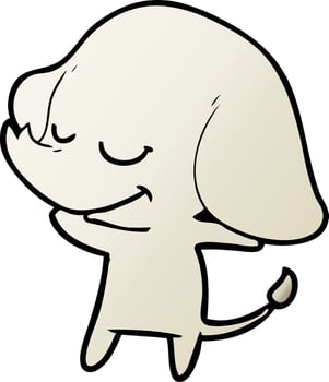 cartoon smiling elephant vector