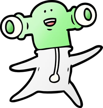 friendly cartoon alien vector
