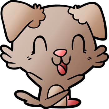 laughing cartoon dog vector