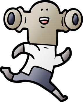 friendly cartoon alien running vector