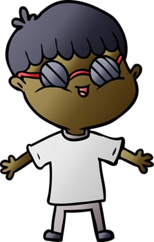 cartoon boy wearing spectacles vector