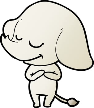 cartoon smiling elephant vector