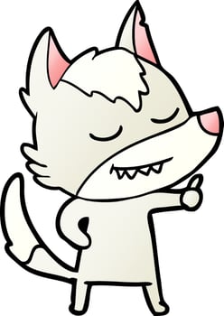 friendly cartoon wolf vector