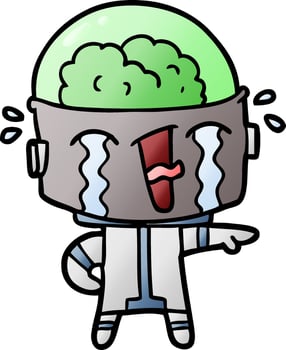 cartoon crying robot vector