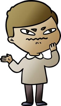 cartoon angry man vector