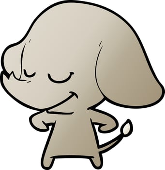 cartoon smiling elephant vector