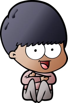 happy cartoon boy vector