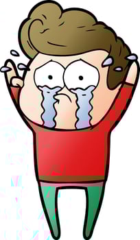 cartoon crying man vector