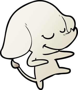 cartoon smiling elephant vector
