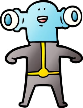 friendly cartoon alien vector