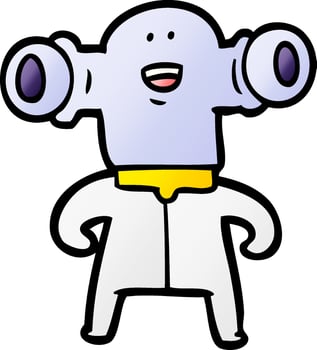 friendly cartoon alien vector