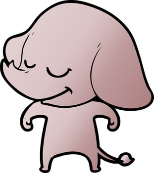 cartoon smiling elephant vector