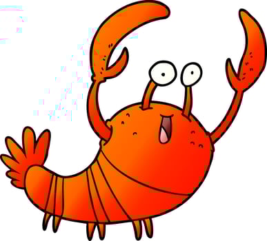 cartoon doodle character lobster vector