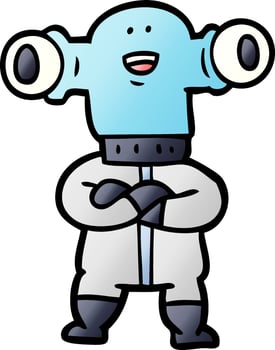 friendly cartoon alien vector