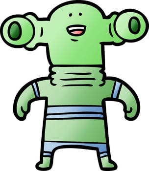 friendly cartoon alien vector