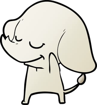 cartoon smiling elephant vector
