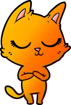 calm cartoon cat vector