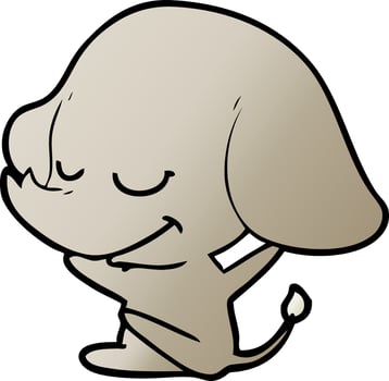 cartoon smiling elephant vector
