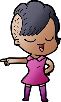 happy cartoon girl vector