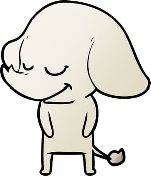 cartoon smiling elephant vector