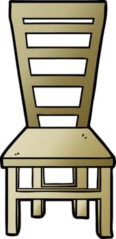 old wooden chair cartoon vector