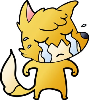 crying fox cartoon vector